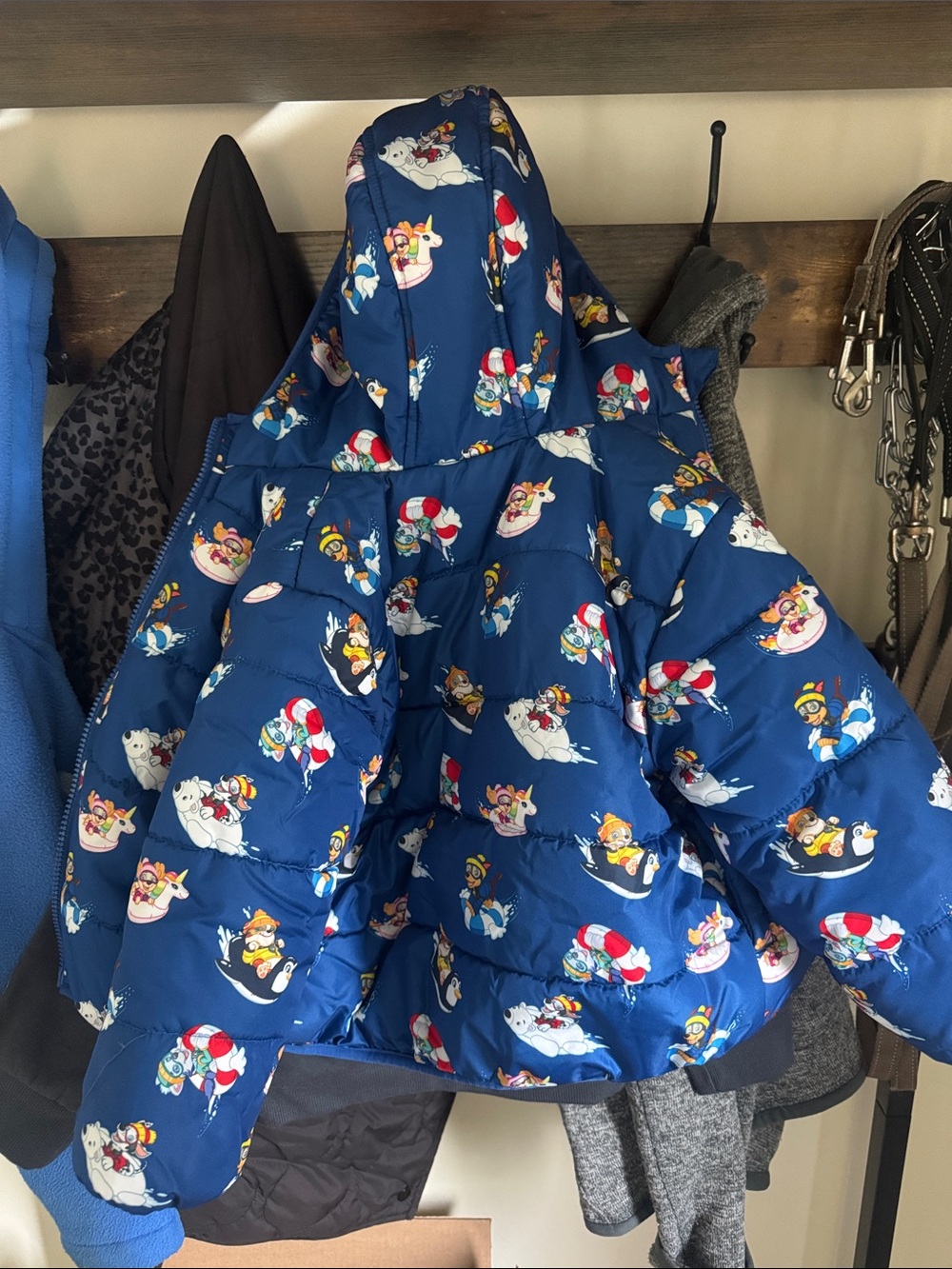 Kids Blue Paw Patrol Hooded Puffer Jacket